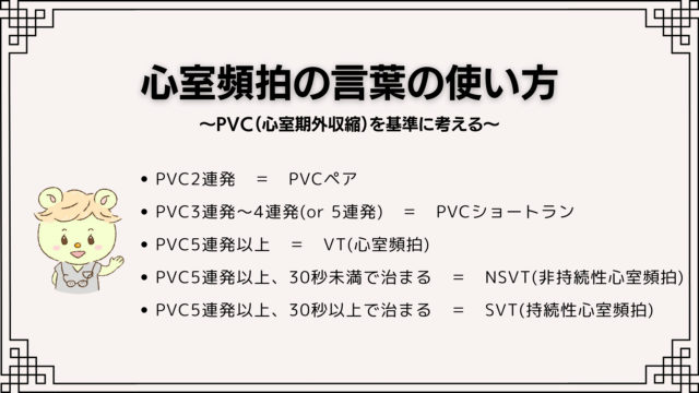 心室頻拍（VT）の言葉の使い方