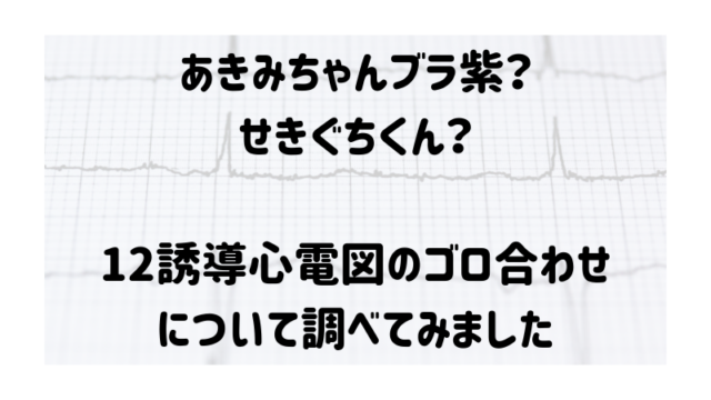 あきみちゃんブラ紫 せきぐちくん 12誘導心電図のゴロ合わせについて